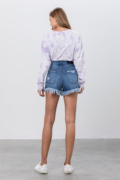 High Rise Denim Shorts MEDIUM by Denim Lab USA | Fleurcouture