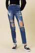 High Rise Distressed Mom Jean Medium Stone 1 Women&