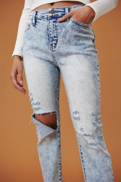 High Rise Distressed Skinny Acid by Vibrant M.i.U | Fleurcouture