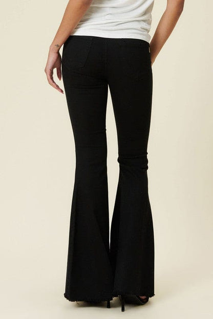 High Rise Flare Black Flare Jeans by Vibrant M.i.U | Fleurcouture