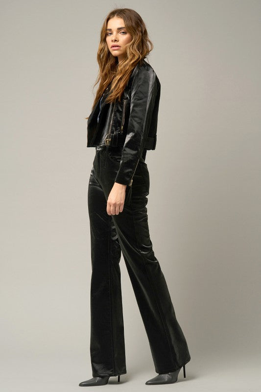 High Rise Flare Pants BLACK by Denim Lab USA | Fleurcouture