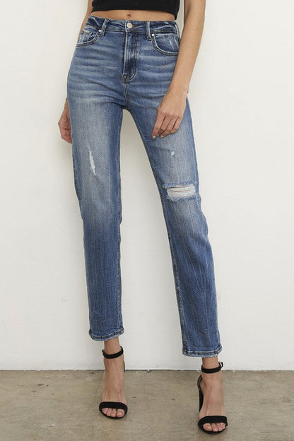 HIGH RISE GIRLFIRNED JEANS DARK by Insane Gene | Fleurcouture