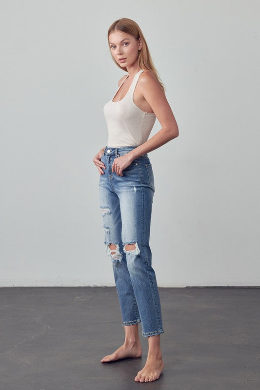 HIGH RISE GIRLFRIEND JEANS MEDIUM by Insane Gene | Fleurcouture