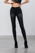 High Rise Leather Denim Skinny Pants BLACK 0/24 by Denim Lab USA | Fleurcouture