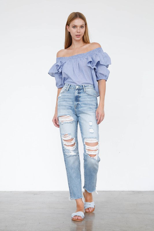 HIGH RISE MOM JEANS LIGHT by Insane Gene | Fleurcouture