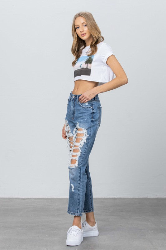 HIGH RISE MOM JEANS MEDIUM by Insane Gene | Fleurcouture