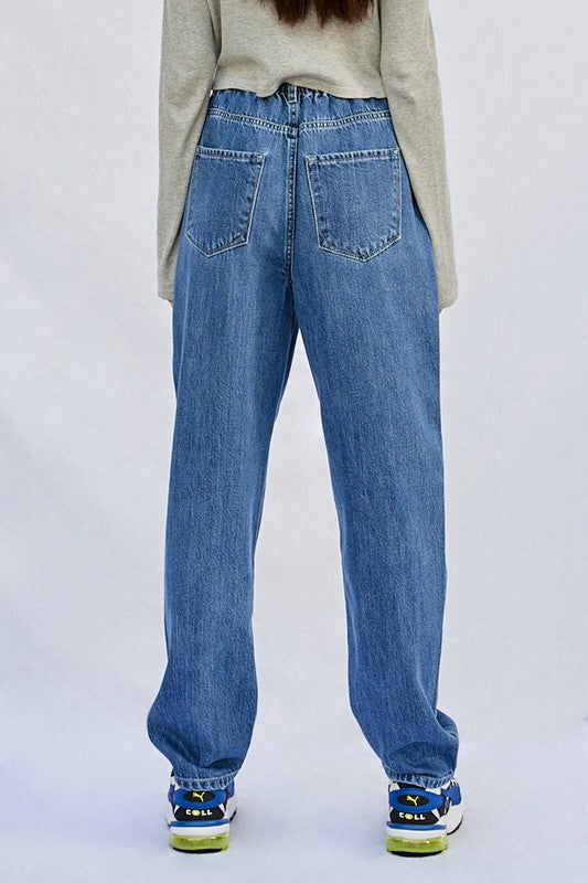 HIGH RISE PLEATED MOM JEANS MEDIUM by Insane Gene | Fleurcouture