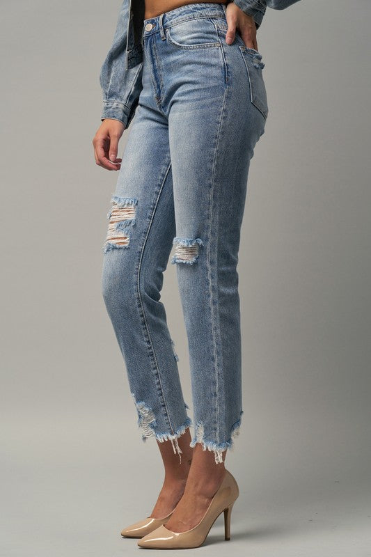 HIGH RISE PREMIUM STRAIGHT JEANS MEDIUM by Insane Gene | Fleurcouture