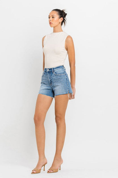 High Rise Side Slit A Line Shorts SHOCKER by VERVET by Flying Monkey | Fleurcouture