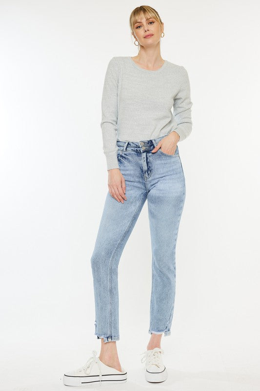 High Rise Slim Straight Jeans LIGHT 1/24 by Kan Can USA | Fleurcouture