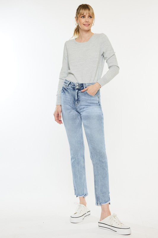 High Rise Slim Straight Jeans LIGHT by Kan Can USA | Fleurcouture