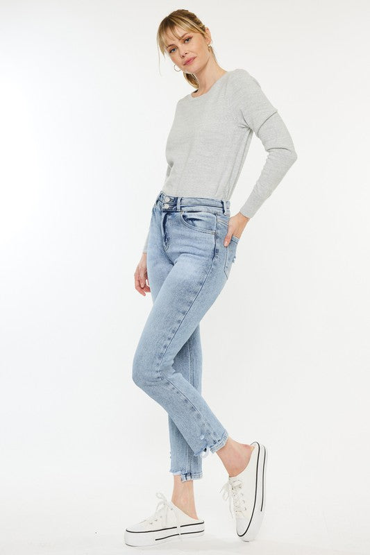 High Rise Slim Straight Jeans LIGHT by Kan Can USA | Fleurcouture