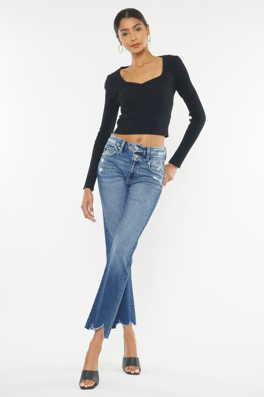 High Rise Slim Straight MEDIUM by Kan Can USA | Fleurcouture