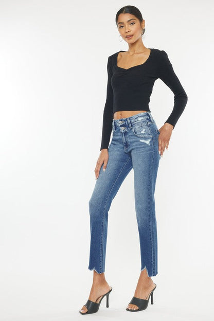 High Rise Slim Straight MEDIUM by Kan Can USA | Fleurcouture