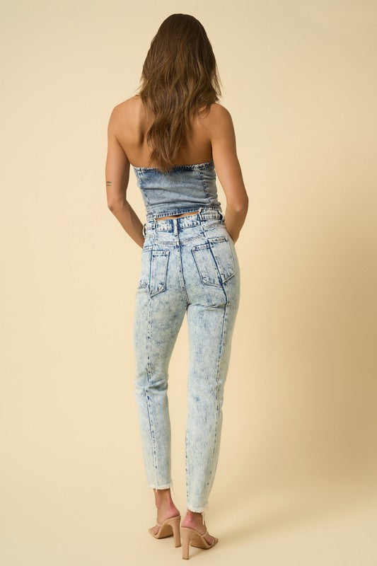 HIGH RISE SLIM TAPERED JEANS LIGHT by Insane Gene | Fleurcouture