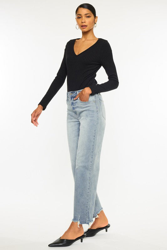 High Rise Slim Wide Leg LIGHT by Kan Can USA | Fleurcouture