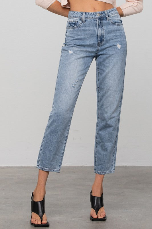 HIGH RISE STRAIGHT JEANS MEDIUM 0 by Insane Gene | Fleurcouture