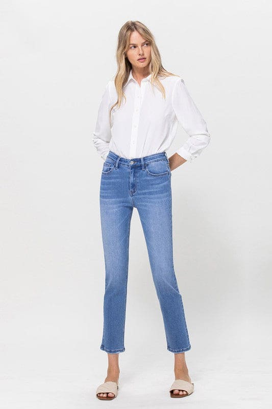 High Rise Stretch Crop Slim Straight PERFECT FOR NOW by VERVET by Flying Monkey | Fleurcouture