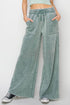 High Rise Wide Leg Drawstring Pants GRAY GREEN S by HYFVE | Fleurcouture