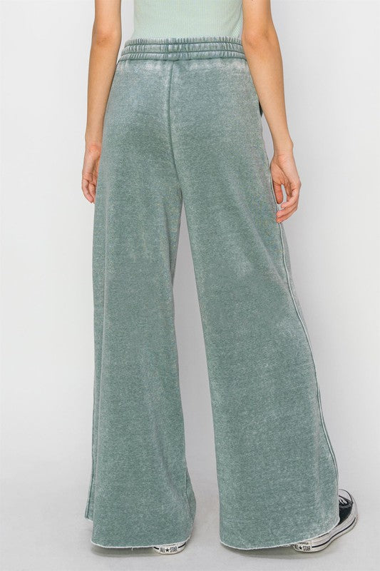 High Rise Wide Leg Drawstring Pants by HYFVE | Fleurcouture