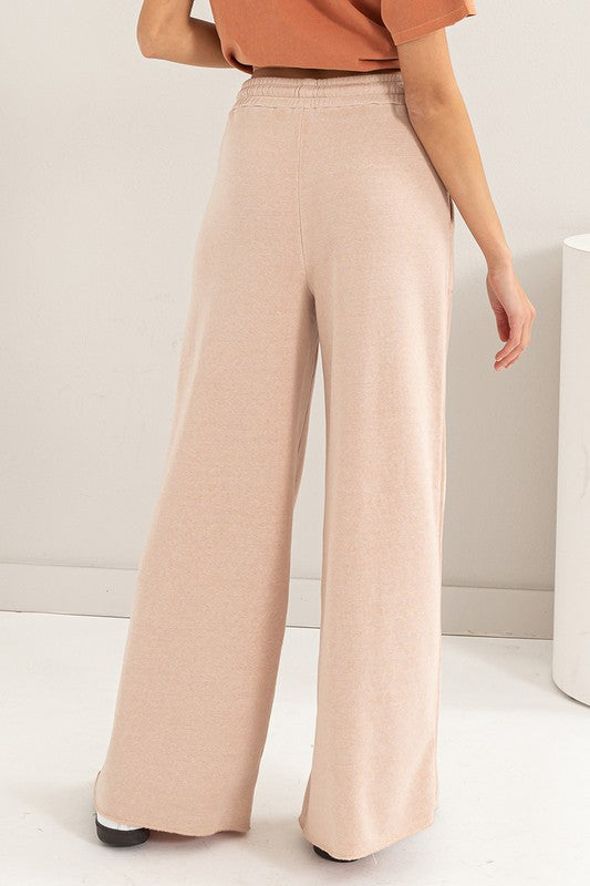 High Rise Wide Leg Drawstring Pants by HYFVE | Fleurcouture