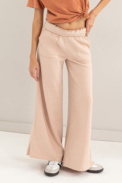 High Rise Wide Leg Drawstring Pants by HYFVE | Fleurcouture