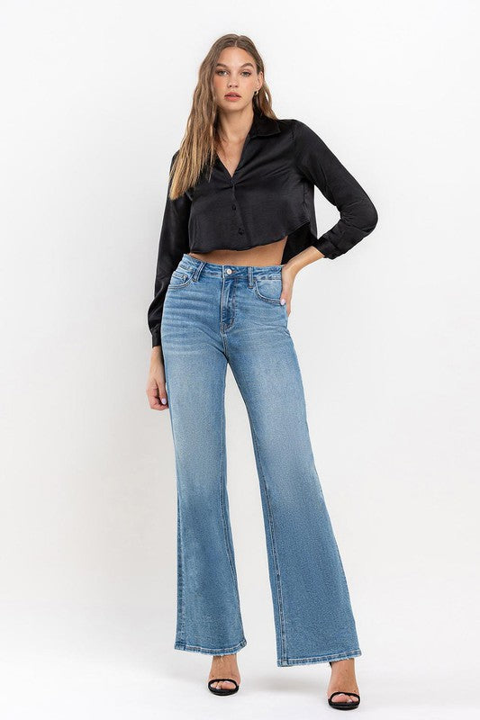 High Rise Wide Leg Jeans RIGHTEOUSLY 27 by VERVET by Flying Monkey | Fleurcouture