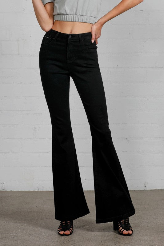 High Rise Wider Flare Jeans BLACK 1/25 by Denim Lab USA | Fleurcouture