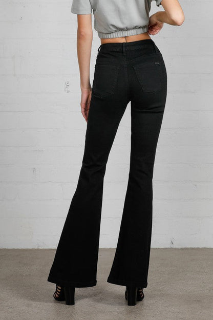 High Rise Wider Flare Jeans BLACK by Denim Lab USA | Fleurcouture