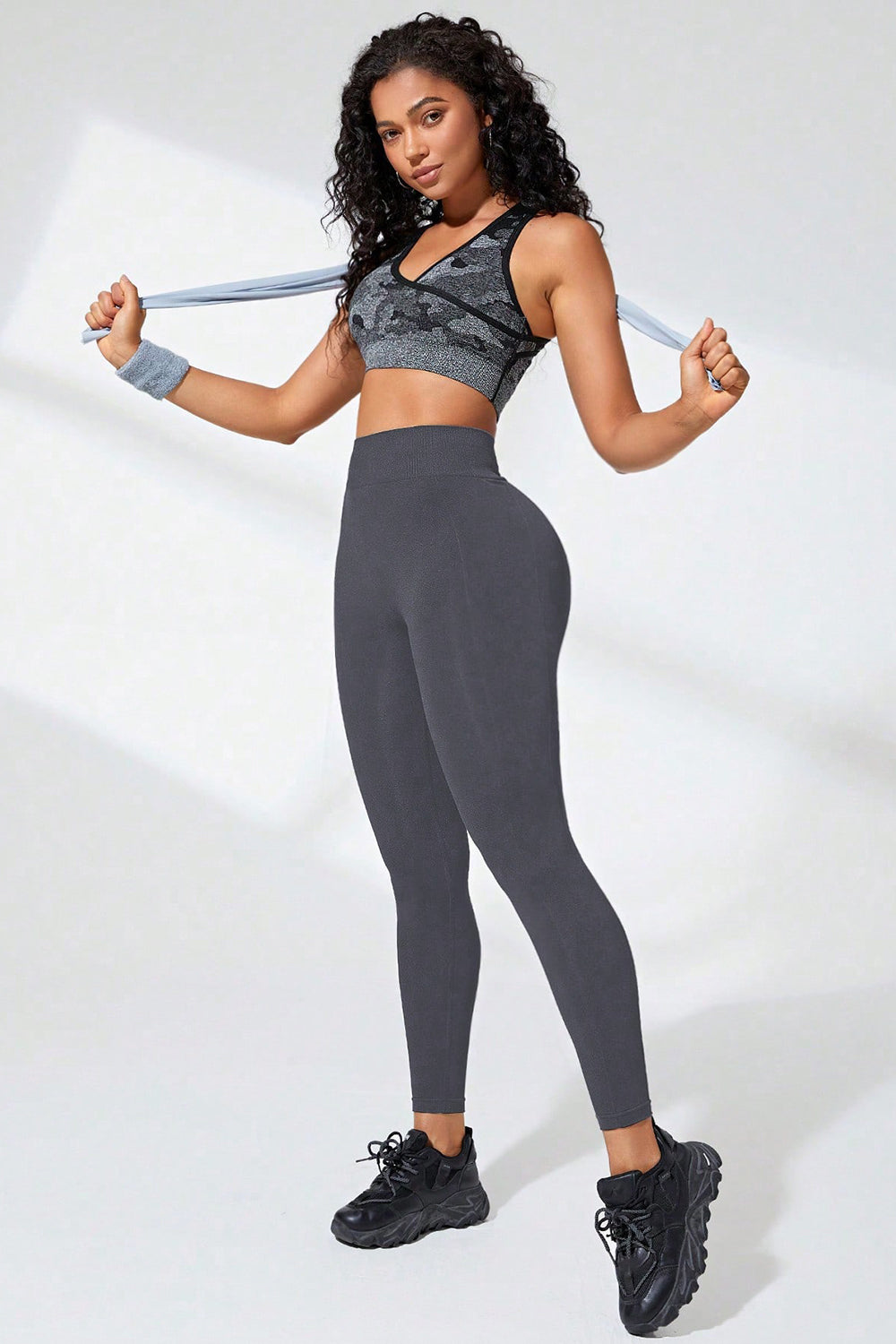 High Waist Active Leggings Bottoms by Trendsi | Fleurcouture