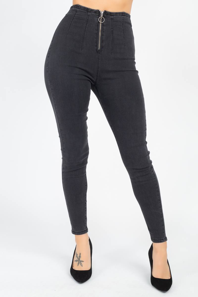 High Waist Denim Jeans by Fleurcouture | Fleurcouture