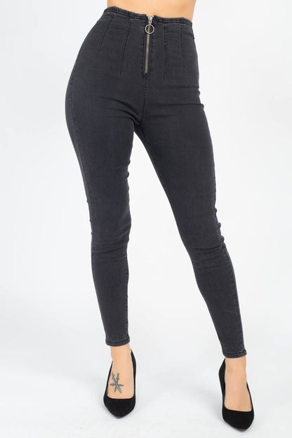 High Waist Denim Jeans by Fleurcouture | Fleurcouture