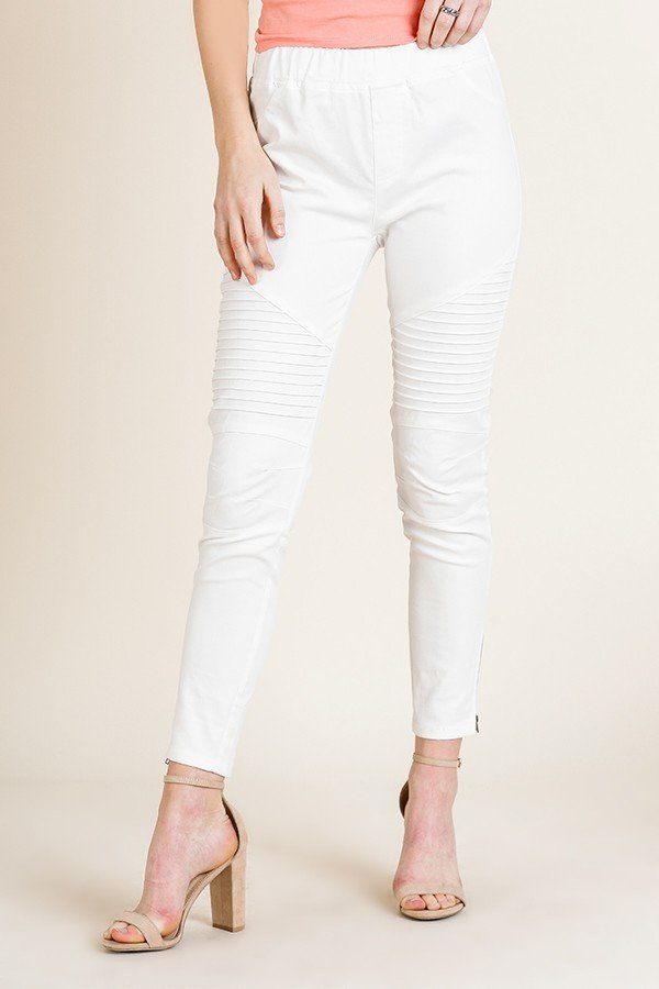 High Waist Skinny Moto Pant by Fleurcouture | Fleurcouture