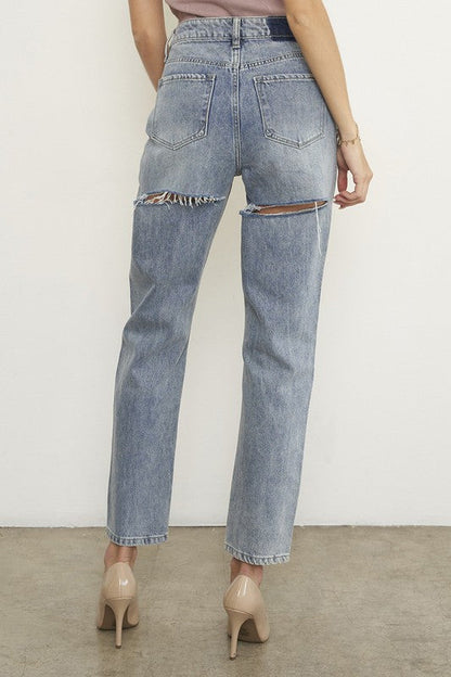 High Waist Straight Jeans LIGHT by Denim Lab USA | Fleurcouture