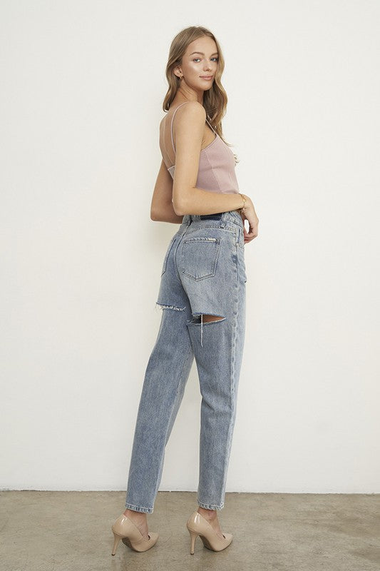 High Waist Straight Jeans LIGHT by Denim Lab USA | Fleurcouture