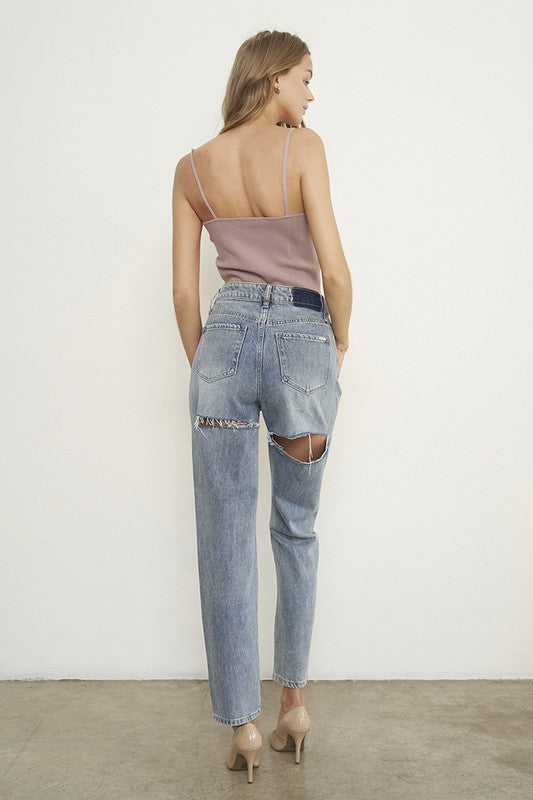 High Waist Straight Jeans LIGHT by Denim Lab USA | Fleurcouture