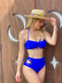 HIGH WAISTED BIKINI SET ROYAL BLUE S Swimwear by ReeBees | Fleurcouture