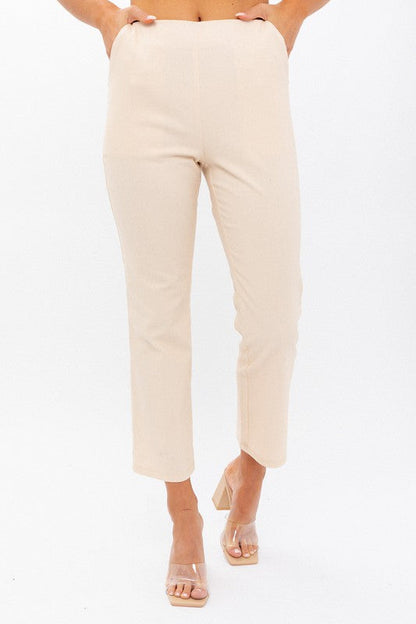 High-Waisted Crop Pants CREAM by LE LIS | Fleurcouture