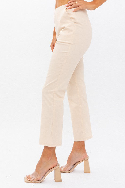 High-Waisted Crop Pants CREAM by LE LIS | Fleurcouture