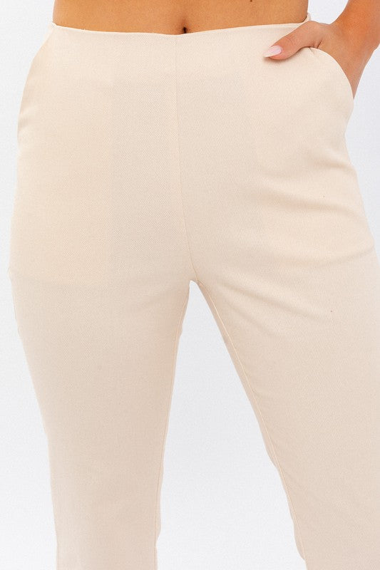 High-Waisted Crop Pants CREAM by LE LIS | Fleurcouture