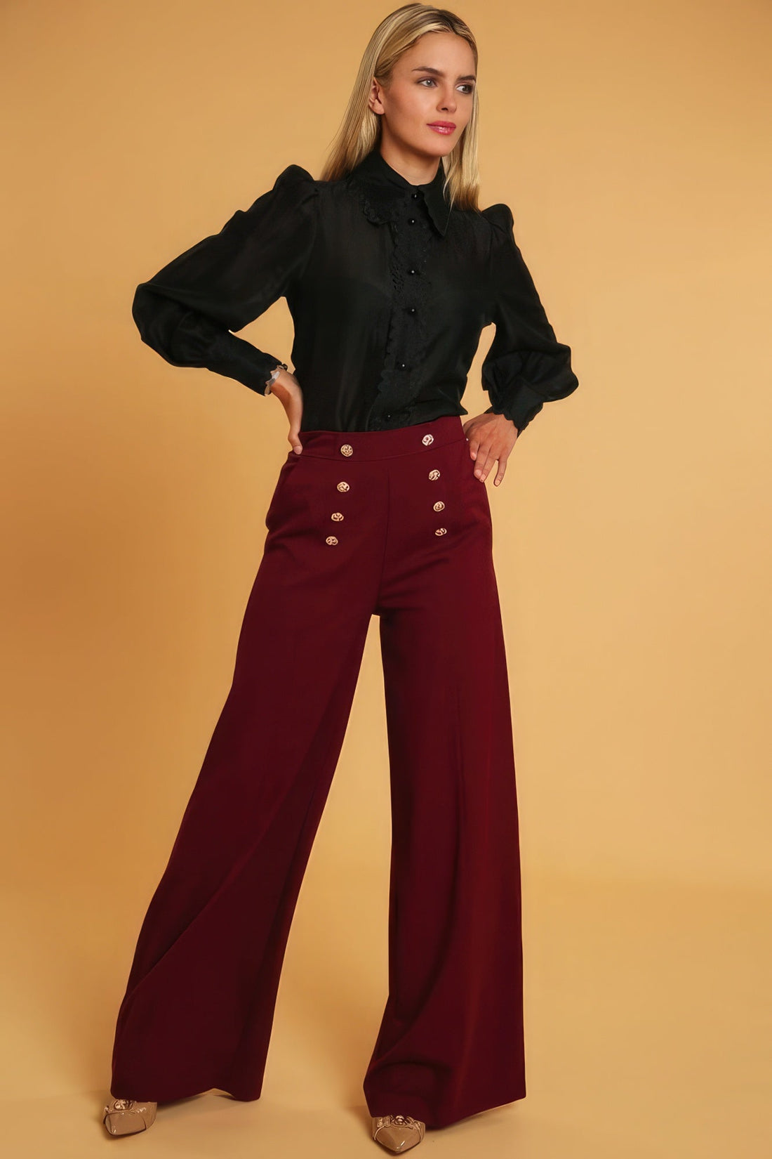 High Waisted Dressy Pants by Fleurcouture | Fleurcouture