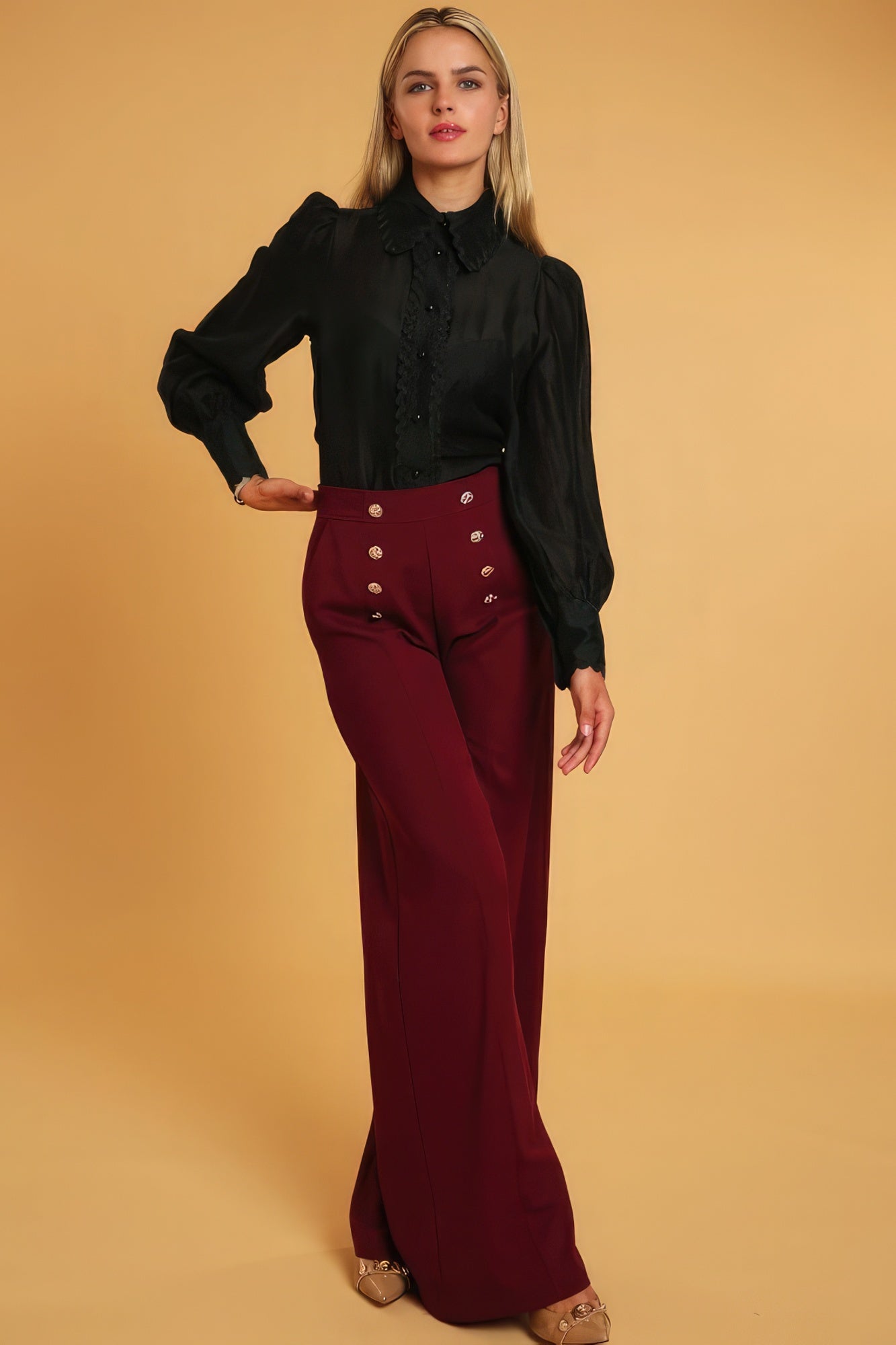High Waisted Dressy Pants by Fleurcouture | Fleurcouture