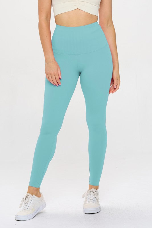 High Waisted Leggings Air Lift Firm Sculpt Aqua S by OTOS Active | Fleurcouture