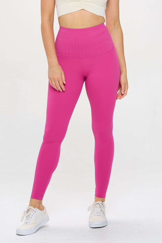 High Waisted Leggings Air Lift Firm Sculpt Fuchsia S by OTOS Active | Fleurcouture