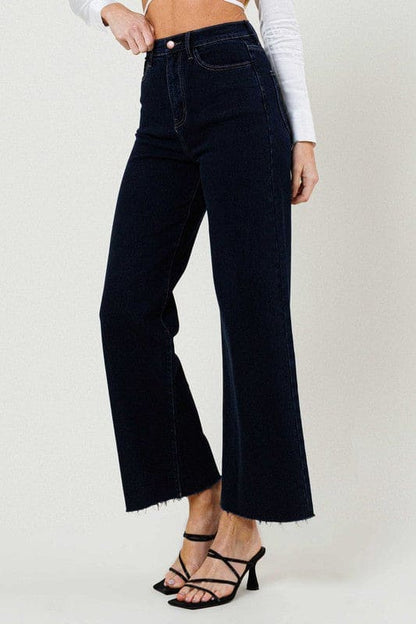 High Waisted Wide Leg Jeans Indigo by Vibrant M.i.U | Fleurcouture