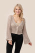 Hole-knit cardigan Beige S (S & M) by Lilou | Fleurcouture