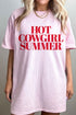 HOT COWGIRL SUMMER OVERSIZED GRAPHIC TEE PINK S/M by ALPHIA | Fleurcouture