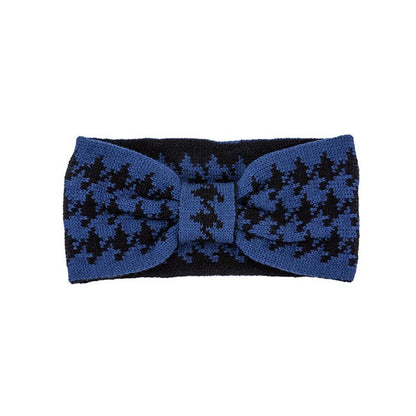 HOUNDSTOOTH BOW HEAD BAND CBMT / BLUE Os by Bella Chic | Fleurcouture