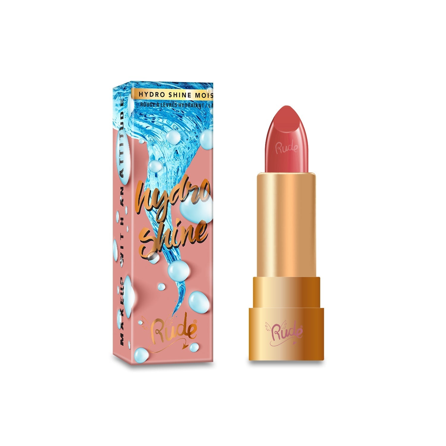 Hydro Shine Moisturizing Lipstick Mauve Blush Lipstick by Rude Cosmetics | Fleurcouture