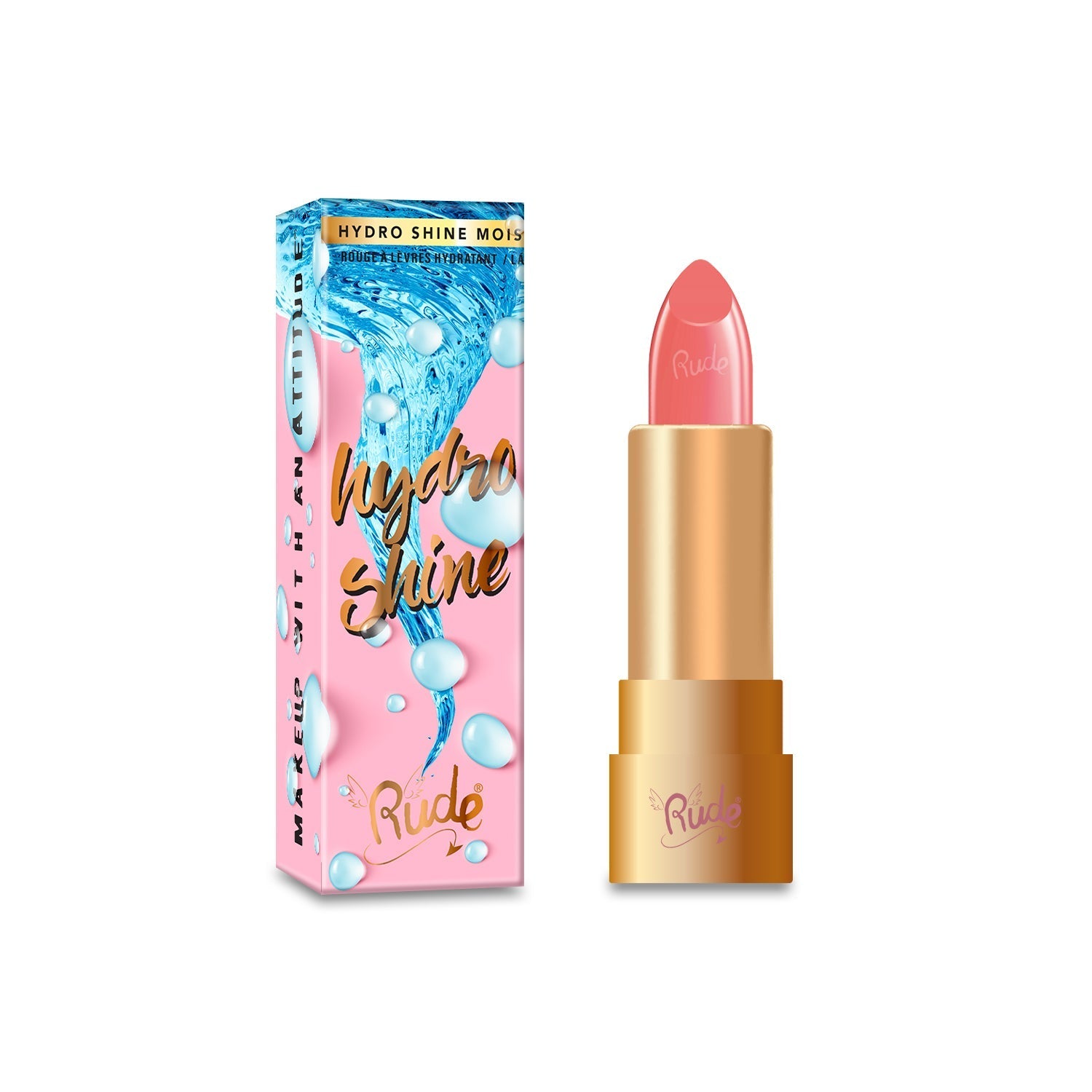 Hydro Shine Moisturizing Lipstick Sweet rose Lipstick by Rude Cosmetics | Fleurcouture